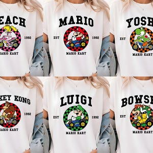 Mario Kart Shirt, Mario Kart Characters Shirt, Super Mario Character Shirt, Super Mario Family Shirt, Super Mario Gaming Shirt, Super Mario