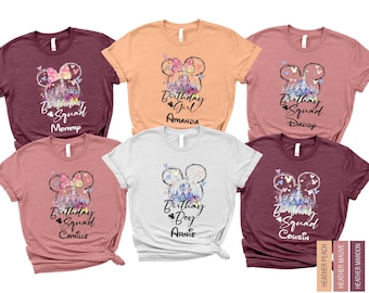 Disney Birthday Girl and Boy Shirt, Disney Birthday Family T-Shirt, Disney Birthday Squad Shirt, Custom Disney Birthday Girl and Boy Shirts