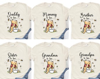 Winnie The Pooh Mommy to Bee Shirt, New Mom Shirt, Disney Mommy Daddy Shirt, Disney Pregnancy Sweatshirt, Pooh Bear Daddy to Bee Tee
