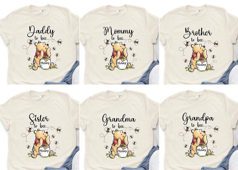 Winnie The Pooh Mommy to Bee Shirt, New Mom Shirt, Disney Mommy Daddy Shirt, Disney Pregnancy Sweatshirt, Pooh Bear Daddy to Bee Tee image 1
