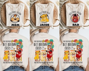 Camiseta de cumpleaños del Rey León, Camiseta de cumpleaños personalizada de Disney para niños pequeños, Camiseta de Simba y Nala, Camiseta de safari de Disney, Camiseta del Reino Animal