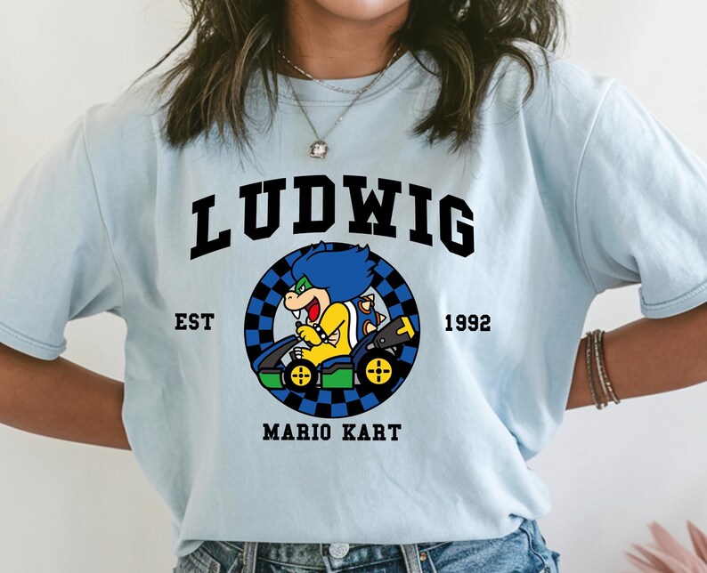 Mario Kart Shirt Comfort Colors®, Mario Family Shirt, Mario Kart Characters Shirt, Comfort Colors Mario Shirt, Mario Gaming Shirt image 2