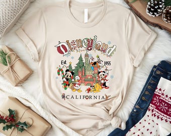 Disneyland California Christmas Shirt, Disneyland Est 1955 Shirt, Mickey And Friends Christmas Shirt, Disney Christmas Vacation Tee