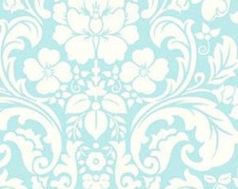 Henry Glass Damask Pastel Blue Blushing Fabric