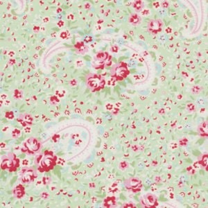 Free Spirit Tanya Whelan Roses Paisley Green Delilah Fabric image 1