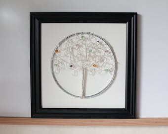 Family Tree Portrait, Family Tree Picture, Family Picture, Tree Picture, Birthstone Picture, Wall Hanging, Home Decor, Gift for Mom
