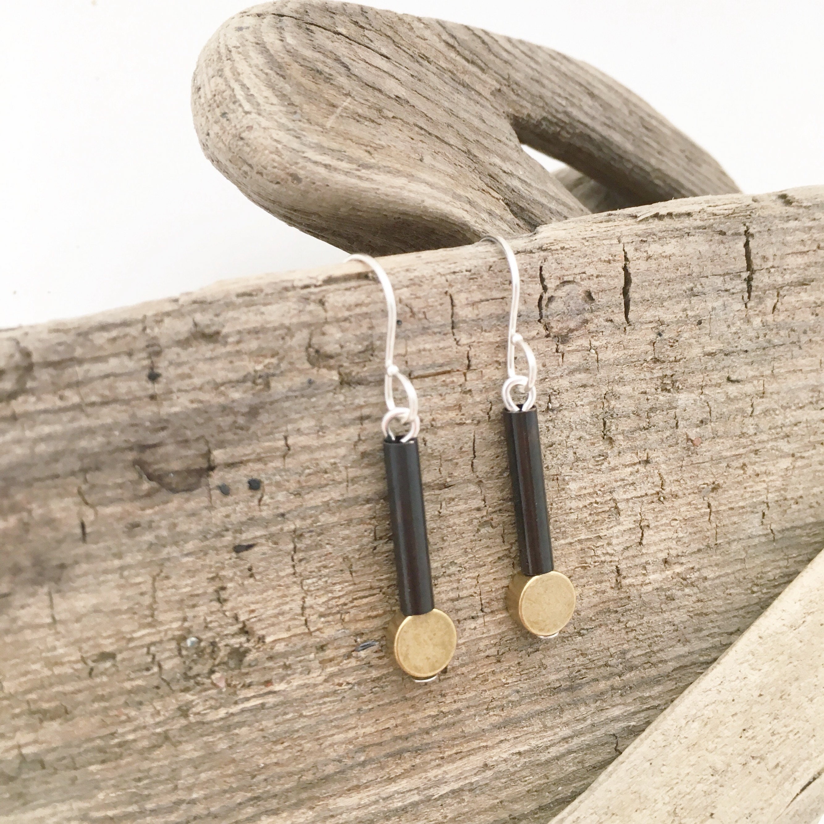 Mixed Metal Earrings, Wire Earrings, Dangle Earrings, Modern Earrings ...
