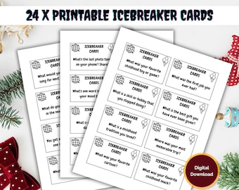 Icebreaker Cards Game, Printable Conversation Starters, Past Present Future Question Cards, Party Games, Family Friendly Card Activity