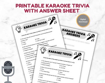 Karaoke Trivia Game, Printable Music Trivia, Multiple Choice Questions And Answers, Karaoke Questions, Karaoke History, Test Your Knowledge