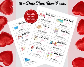 Printable Date Idea Cards for Couples | Fun Day Night Activities | Instant Download Couples Ideas Gift | Quality Time Gift | Date Time Cards