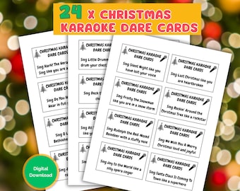 Christmas Karaoke Dare Cards, Printable Karaoke Cards, Fun Party Game For All Ages, Icebreaker Games, Singing Challenge, Christmas Songs