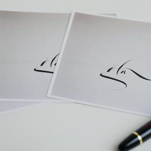 Glaube, kalligrafische Postkarte mit dem Bibelvers aus Hebräer 11, im quadratischen Format gedruckt auf Postkartenkarton.