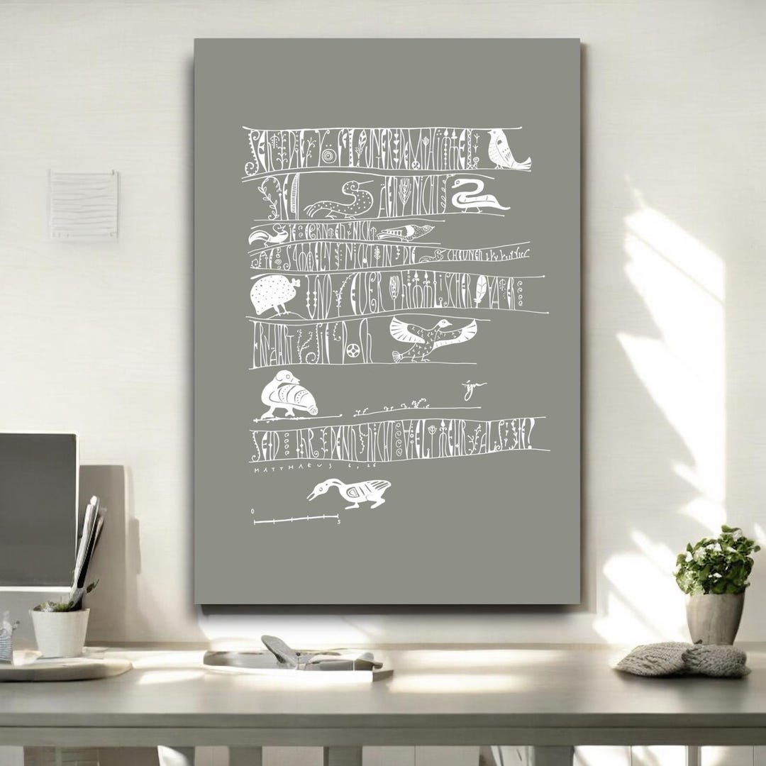 Behold Text Behold the Birds of the Air, Giclée Print of the Calligraphic Bible ...