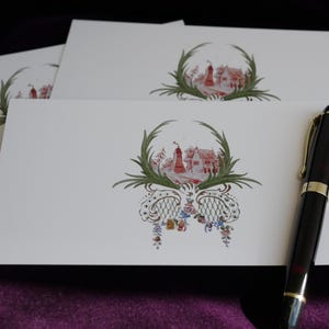 Miniatur, antike Zeichnung, ein Entwurf für die Bemalung von Porzellan, antik, museal, Postkarte Din lang