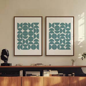 Bauhaus Print Geometric MCM Wall Art Set, Vintage Style Exhibition Poster Downloadable Prints for your Retro Aesthetic Room & Office Decor | Mid Century Modern & Vintage Abstract Digital Wall Art. Ampersnd, AmpersndStudio Instant Download