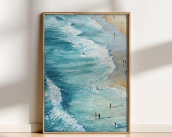 Ocean Painting Beach Printable Wall Art, Trending Now Maximalist Surf Print