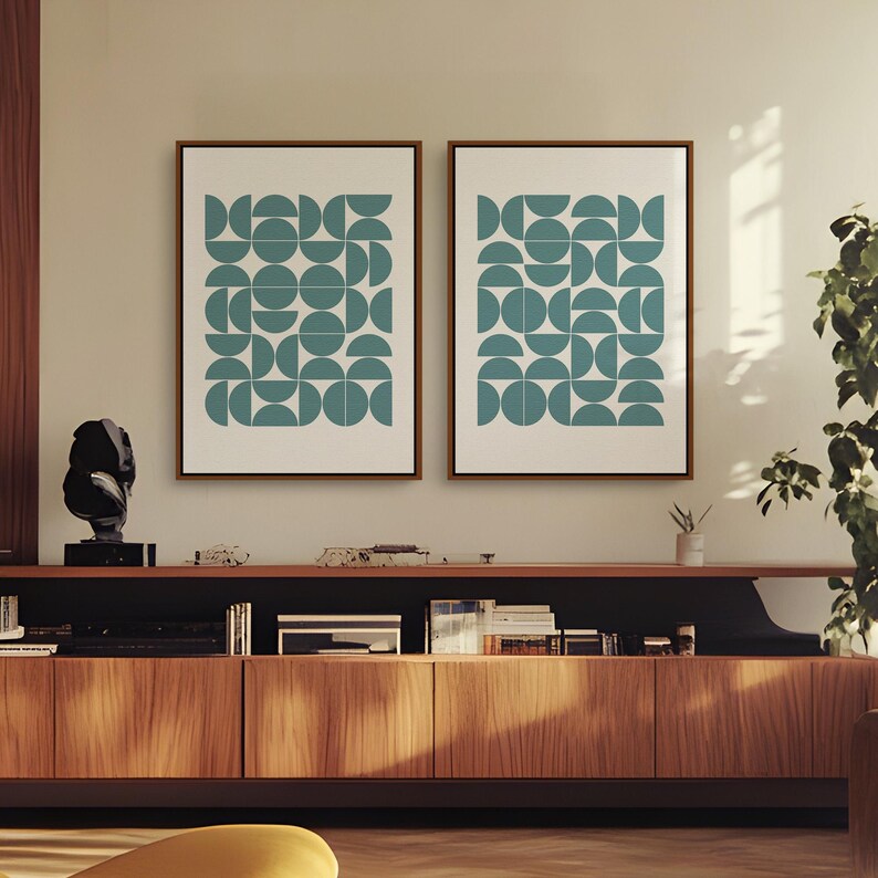 Bauhaus Print Geometric MCM Wall Art Set, Vintage Style Exhibition Poster Downloadable Prints for your Retro Aesthetic Room & Office Decor | Mid Century Modern & Vintage Abstract Digital Wall Art. Ampersnd, AmpersndStudio Instant Download