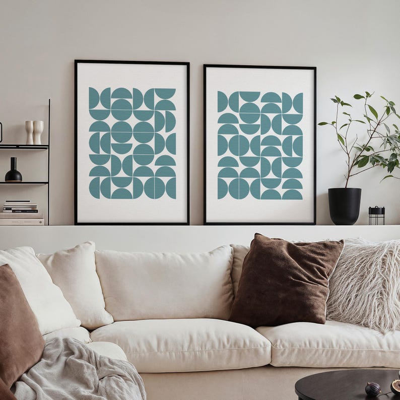 Bauhaus Print Geometric MCM Wall Art Set, Vintage Style Exhibition Poster Downloadable Prints for your Retro Aesthetic Room & Office Decor | Mid Century Modern & Vintage Abstract Digital Wall Art. Ampersnd, AmpersndStudio Instant Download