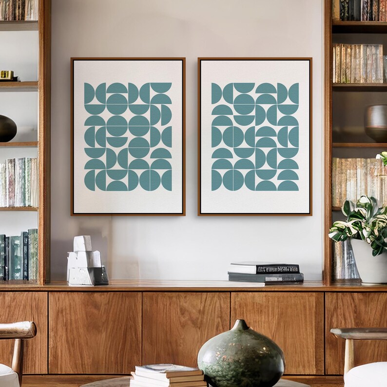 Bauhaus Print Geometric MCM Wall Art Set, Vintage Style Exhibition Poster Downloadable Prints for your Retro Aesthetic Room & Office Decor | Mid Century Modern & Vintage Abstract Digital Wall Art. Ampersnd, AmpersndStudio Instant Download