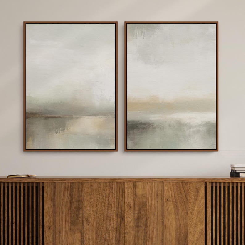 Neutral Abstract Painting Set of 2 Gallery Wall Art Prints, Trending Now Minimalist Downloadable Canvas Wall Art for a Aesthetic Room Decor | Mid Century Modern & Vintage Abstract Digital Wall Art. Ampersnd, AmpersndStudio Instant Download