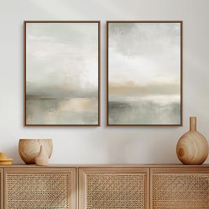 Neutral Abstract Painting Set of 2 Gallery Wall Art Prints, Trending Now Minimalist Downloadable Canvas Wall Art for a Aesthetic Room Decor | Mid Century Modern & Vintage Abstract Digital Wall Art. Ampersnd, AmpersndStudio Instant Download
