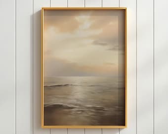 Ocean Painting Printable Wall Art, Trending Now Nautical Canvas Print for Coastal House Decor