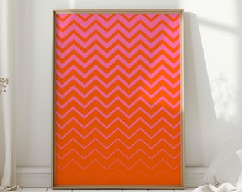Pink & Orange Geometric Printable Wall Art