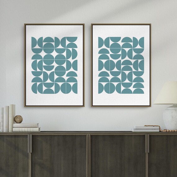 Bauhaus Print Geometric MCM Wall Art, Vintage Style Exhibition Retro Poster Downloadable Prints