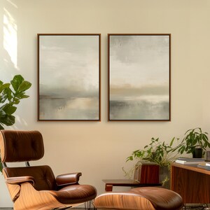 Neutral Abstract Painting Set of 2 Gallery Wall Art Prints, Trending Now Minimalist Downloadable Canvas Wall Art for a Aesthetic Room Decor | Mid Century Modern & Vintage Abstract Digital Wall Art. Ampersnd, AmpersndStudio Instant Download