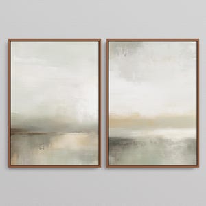 Neutral Abstract Painting Set of 2 Gallery Wall Art Prints, Trending Now Minimalist Downloadable Canvas Wall Art for a Aesthetic Room Decor