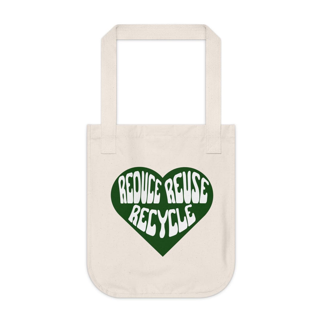 Reduce Reuse Recycle Tote Bag - Recycled Tote Bag Eco-friendly Tote Bag ...