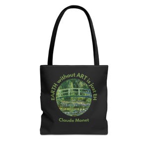 Monet Painting Tote Bag,Water Lililes Japanese Bridge Tote Bag,aesthetic tote,cute tote bag,art tote,artsy tote,monet art print,monet gift