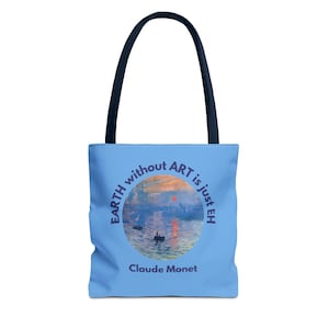 Monet Impression Sunrise Tote Bag -aesthetic tote bag,cute tote bag,monet canvas bag,art tote bag,artsy tote bag,monet art print,monet gift