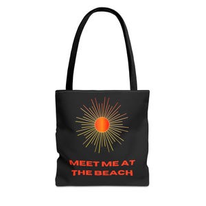 Meet Me At The Beach Tote Bag,Summer Tote Bag,Aesthetic Tote Bag,Cute Tote Bag,Cute gift, Sunset Tote Bag, Sunrise Tote Bag, Sun Tote Bag