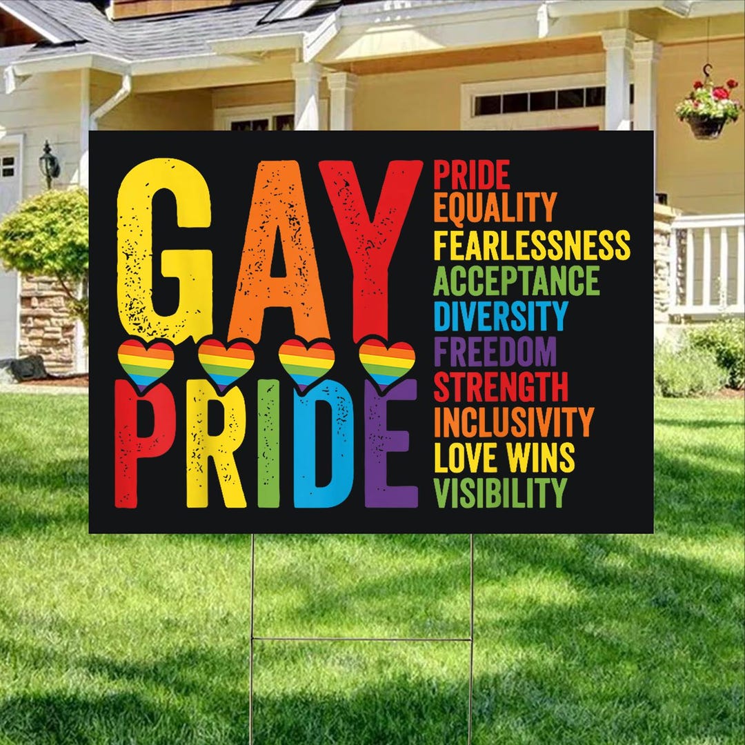 Lgbtq Rights Sign Gay Pride Yard Sign, LGBTQ Support Sign, Love Inclusion Hope Diversity ...
