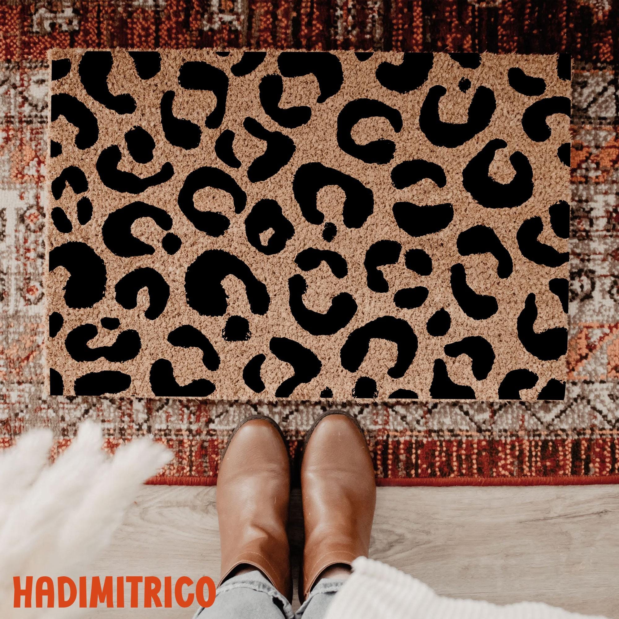 本物HERMÈS チーター柄 ラグ 玄関マット ヒョウ柄ドアマット、アニマル