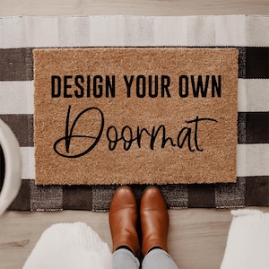 Custom Doormat Personalized Welcome Mat, Design Your Own Front Door Mat, Unique Entry Rug Gift, DIY Door Mat For Home, Housewarming Gift
