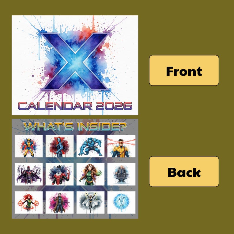 Mutant Heroes 2026 Wall Calendar, Superpowered Team Monthly Planner ...