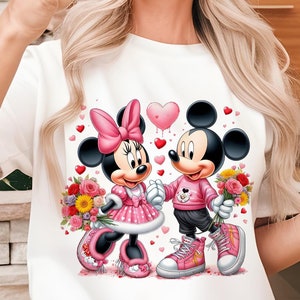 Couple Valentine&#39;s Png, Mouse Valentine Design Png, Minnie Love Valentine&#39;s Day Png, Sublimation Designs, Valentine&#39;s Day Gift