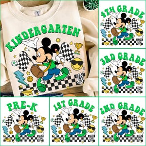 Retro mouse Back to School Bundle, Kindergarten, First Day Of School png, Mickeyy Mouse and friends, First/Second/Third Grade Design