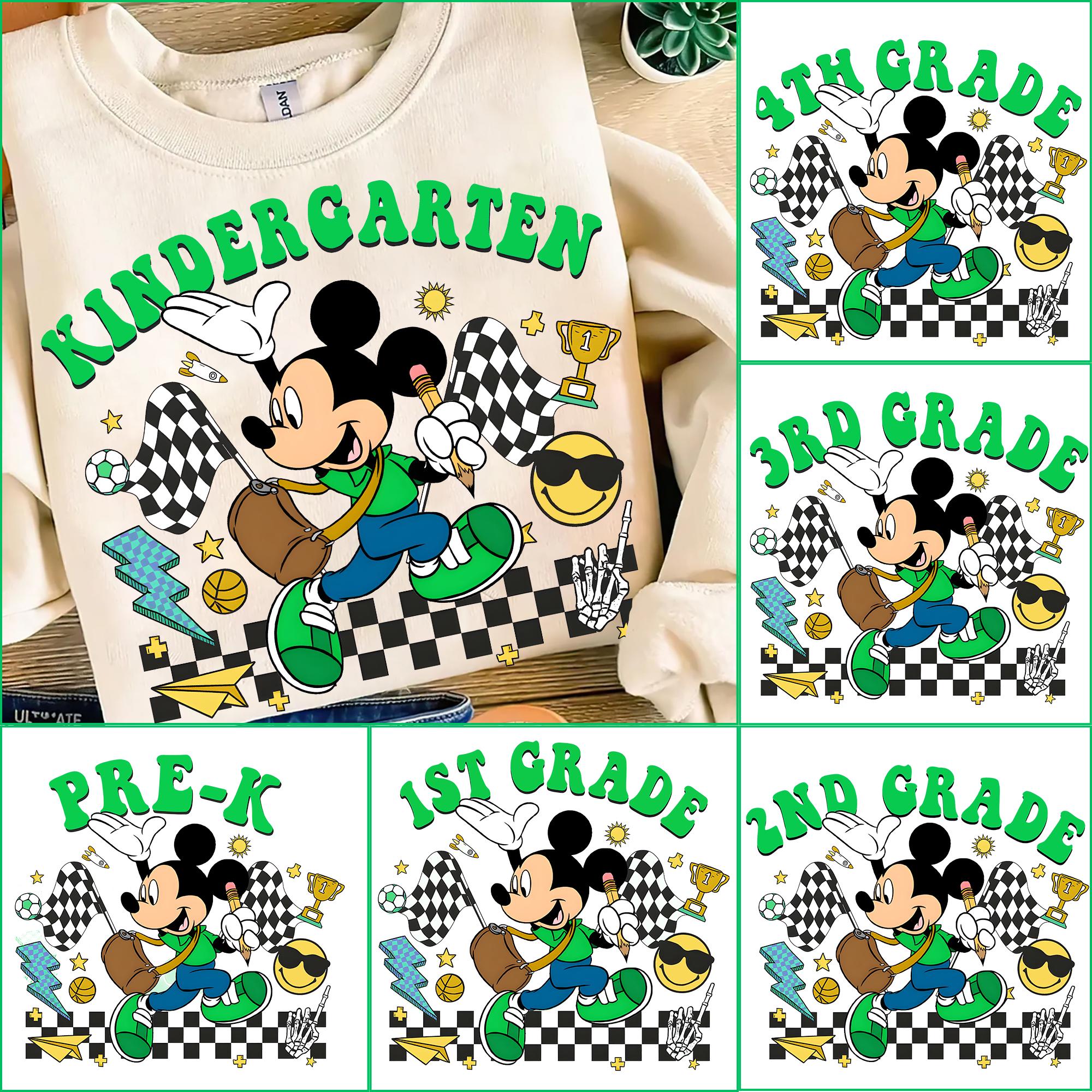 Retro mouse Back to School Bundle, Kindergarten, First Day Of School png, Mickeyy Mouse and friends, First/Second/Third Grade Design