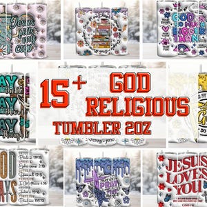 Bible Tumbler Wrap Bundle, Christian Tumbler PNG, Christian Bible Verses Sublimation Faith Tumbler, Christian Quotes Religious Tumbler Png