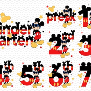 Mouse Cartoon Class Bundle Png, Back To School Teacher Png, Kindergarten, Coquette Pencil, Pre-k 1st 2nd 3rd Grade School Png, Teacher