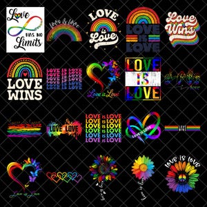 Love is Love Heart Pride png bundle, Design, LGBTQ Pride PNG, LGBTQ png, digital download