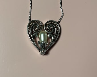 Vintage Brighton Lacrima harttransformerende hanger ketting