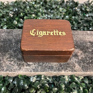 Vintage Wood Cigarette Joke Box
