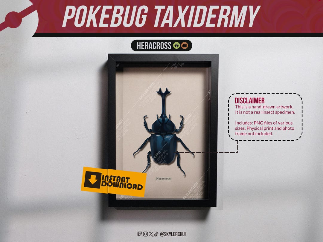 Heracross - Bug Taxidermy Artwork [pokemon Inspired] - Etsy