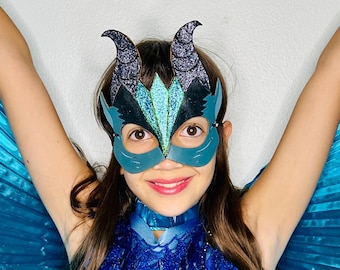 Blue Dragon Mask - Inspired by Shark - Wings of Fire - Halloween - Purim - Dress Up - Costume - Mardi Gras - Carnival