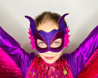 Purple Dragon Mask -Inspired by Wings of Fire -Queen Magnificent - Rainwing - Halloween - Purim - Dress Up - Costume - Mardi Gras - Carnival