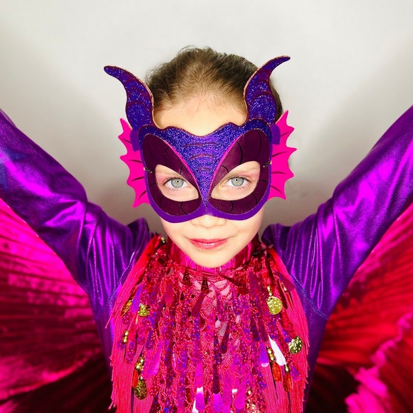 Lila Drache Maske - inspiriert von den Flügeln des Feuers - Königin Prächtige Königin - Regenflügel - Halloween - Purim - Anzieh - Kostüm - Mardi Gras - Karneval